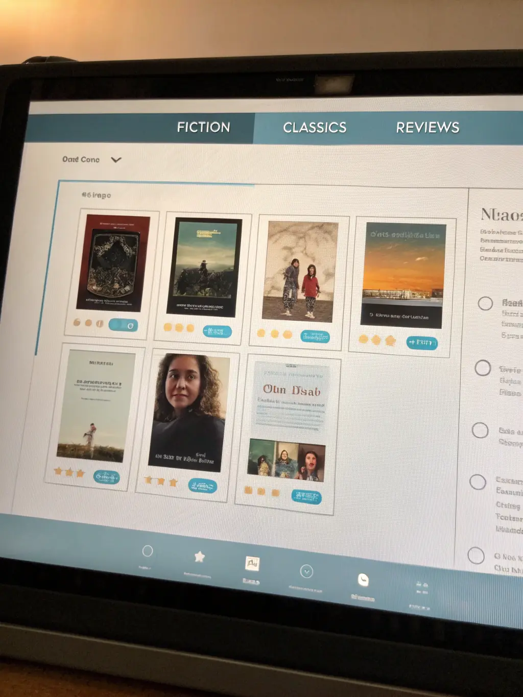 A screenshot of the Valoi library interface, showcasing the organized layout and easy navigation for browsing literary texts.